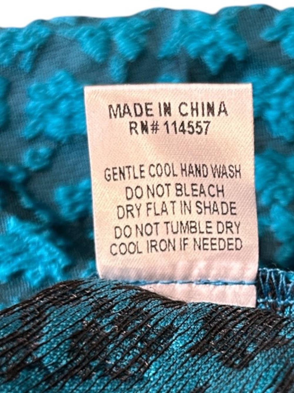 THML Teal Textured Jacquard Puff Sleeve V-Neck Top Women’s Size XL - Picture 11 of 11